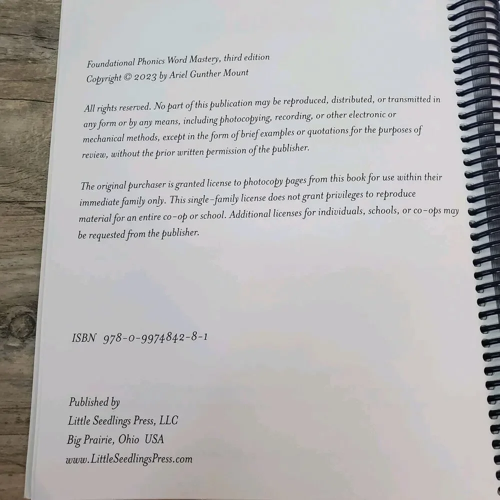 Foundational Phonics Book One Letter Mastery, 3rd Ed - Pgs 9-42 USED WRITTEN IN